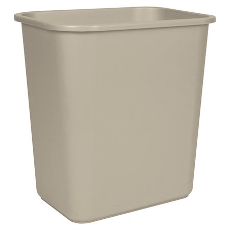 Plastic Waste Basket 15 x 11 x 15 in. H beige