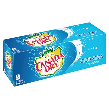 Carbonated Soft Drinks Box of 12 cans Canada Dry Club Soda