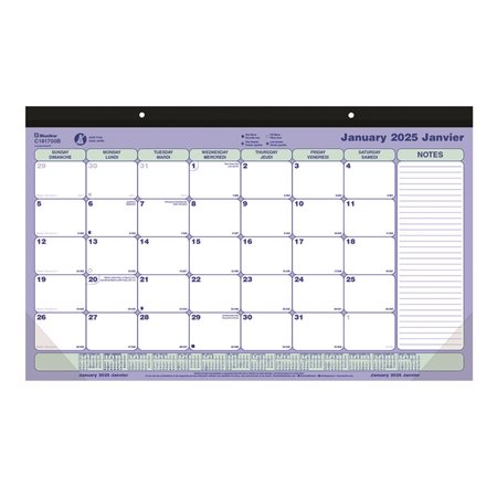 Monthly Desk Pad Calendar (2025) 17-3 / 4 x 10-7 / 8 in. Bilingual