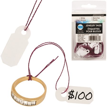 White Identification Tags with Strings