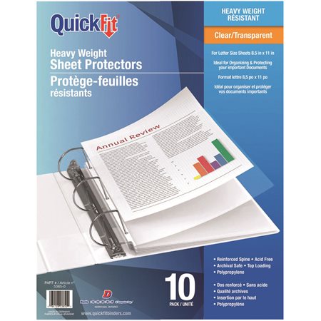 Heavyweight Sheet Protectors Letter size clear (pkq 10)