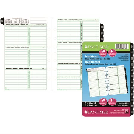 Desk Size Refills and Accessories (2025) Dated refills - bilingual 1 week / 2 pages