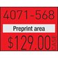 1136 Fastening Gun Labels Permanent red fluo