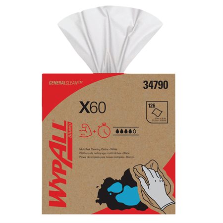 Wipes Wypall  X60 9 1 / 10" X 16 4 / 5" box of 126