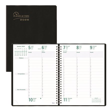 Agenda hebdomadaire 5 jours Planifi-Action® (2026) 10-1 / 4 x 7-5 / 8 po français