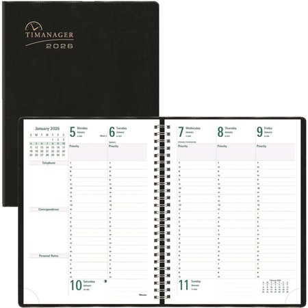 5-day Timanager® Weekly Diary (2025) 10-1 / 4 x 7-5 / 8 in. English
