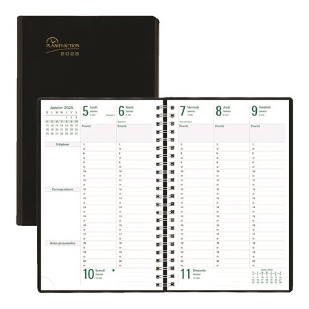 5-day Timanager® Weekly Diary (2026) 9-1 / 16 x 5-7 / 8 in. French