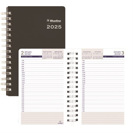 DuraGlobe™ Daily Diary (2025) Semi-flexible cover black