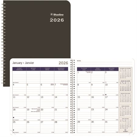 DuraGlobe™ Monthly Diary (2025) Semi-flexible cover