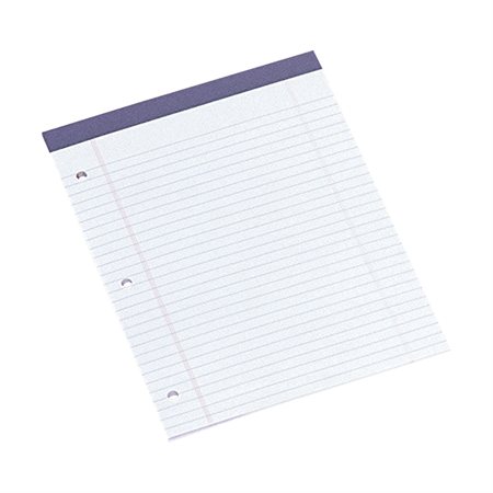 Bloc de papier Perf-Perfect® Format lettre (8-1 / 2 x 11-3 / 4 in.) ligné 11 / 32, perforé 3 trous