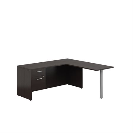 Ionic® L-Shaped Workstation dark espresso