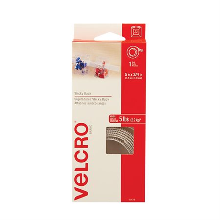 Bandes autoadhésives Velcro® 3 / 4" x 5' blanc