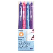 FriXion® Ball Clicker Retractable Erasable Pen 0.7 mm. Package of 4 assorted colours