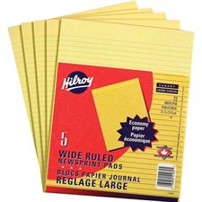 Canary Figuring Pad Ruled 5/16”. 8-3/4 x 10-7/8”. 72 sheets. Newsprint