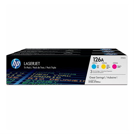 Cartouche de toner HP 126A Emballage économique cyan, magenta, jaune (3)