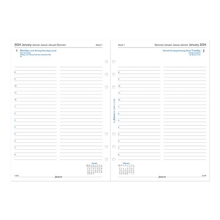 Refill for A5 Organizer (2024) 1 day per page