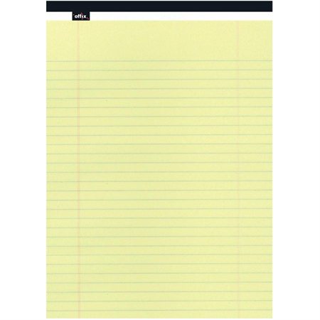 Offix®  Note Pads Legal  (8-1 / 2 x 14-3 / 4 in.) ruled 11 / 32, yellow