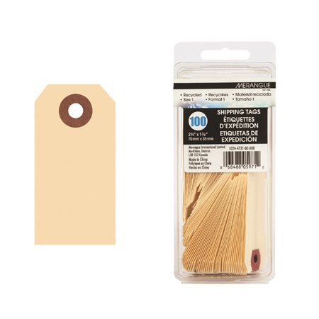 Manila Paper Shipping Labels 2-3 / 4 x 1-3 / 8"