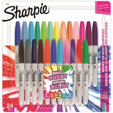 Sharpie® Fine Marker Pack of 24 electro pop colour