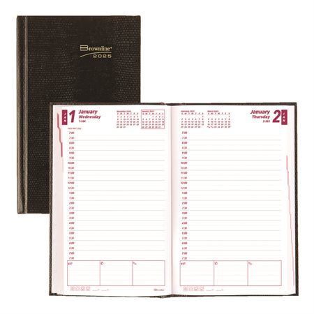 Daily Diary (2025) Perfect bound hard cover black