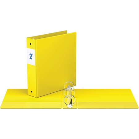 Reliure indispensable avec anneaux ronds 2 po. jaune