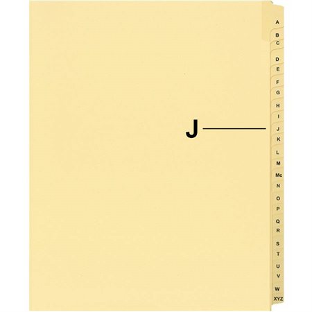 Offix® Alphabetical Litigation Index Dividers J