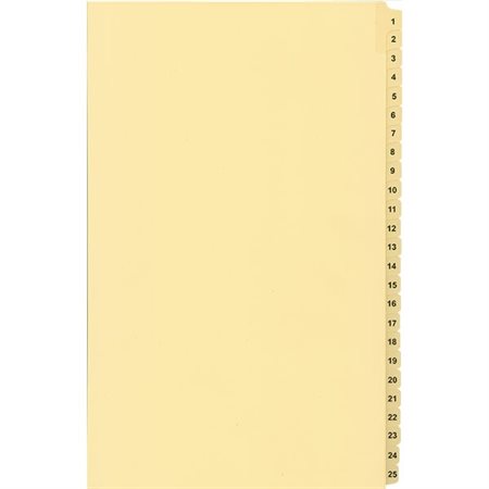 Numerical Litigation Index Dividers Buff 1 to 25