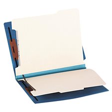 End Tab File Folder with 2 dividers blue