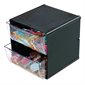 Cube de rangement empilable 2 tiroirs noir