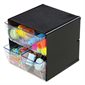 Cube de rangement empilable 4 tiroirs noir