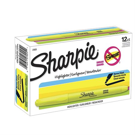 Pocket Highlighter Box of 12 yellow