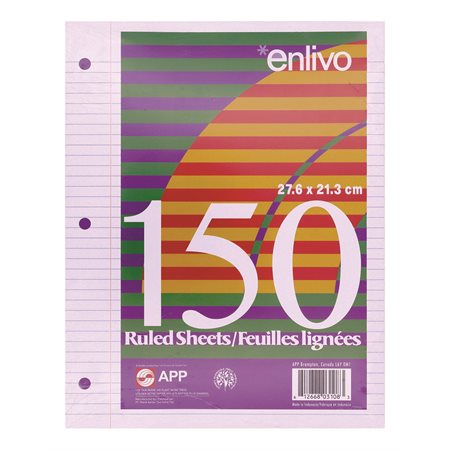Ruled Loose Leaf Sheets pkg 150