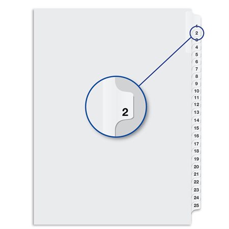 Quest Numerical Litigation Index Dividers 1 to 12 #2