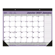 Calendrier sous-main mensuel (2026) 21-1/4 x 16 po bilingue