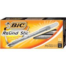 Round Stic™ Ballpoint Pens Medium point black