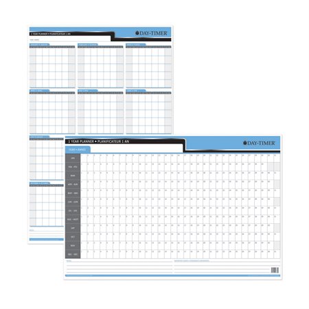 Undated Reversible Wall Planner 12-month: vertical / horizontal 24 x 36 in.