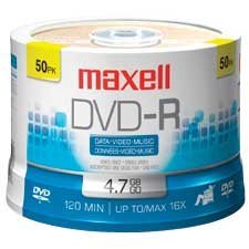 Disque DVD-R inscriptible 16x Sur axe pqt 50