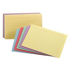 Coloured Assorted Ruled Index Cards 4 x 6"