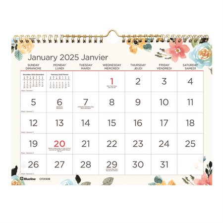 Large Print Monthly Wall Calendar (2025) 11 x 8 in.