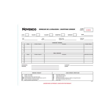 DELIVERY ERROR FORM