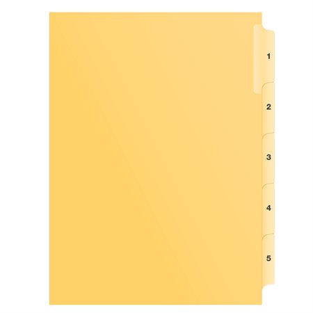 Litigation Index Dividers Buff 1 to 5