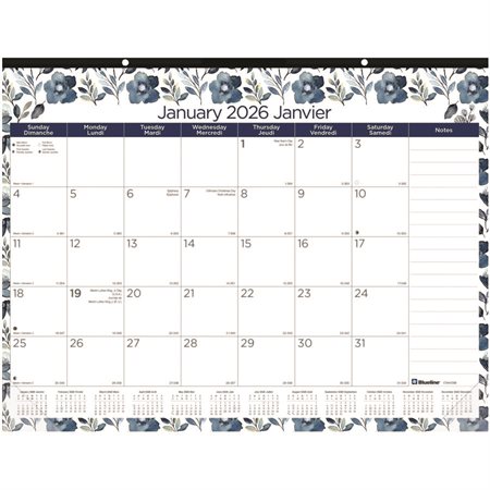 Azure Monthly Desk Pad Calendar (2025)