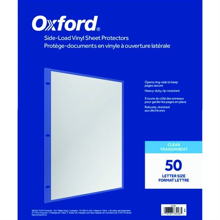 Side-Load Vinyl Sheet Protectors letter size