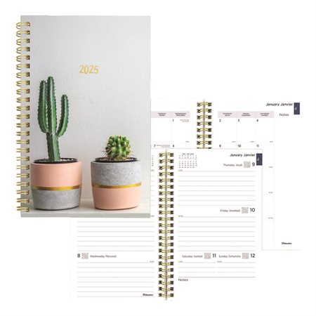 Succulent Plants Weekly Planner (2025) 8 x 5 in. No appointment schedule.