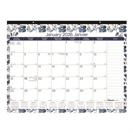 Floral Monthly Desk Pad Calendar (2026)