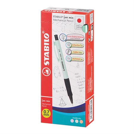 MECH.PEN.STABILO 0.7MM PAST.AS