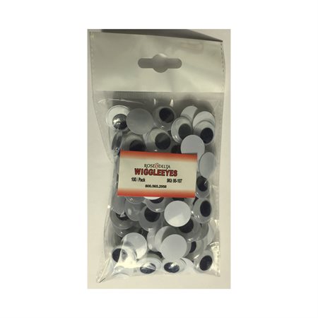 WIGGLE EYES BLACK - 20MM - 100 / PKG (100)