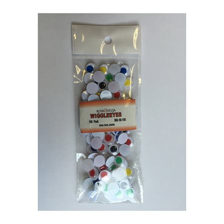 WIGGLE EYES ASS.COLOURS 12MM 100 / PK (100)
