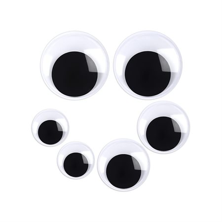 WIGGLE EYES BLACK AND WHITE ASSORT. (100)