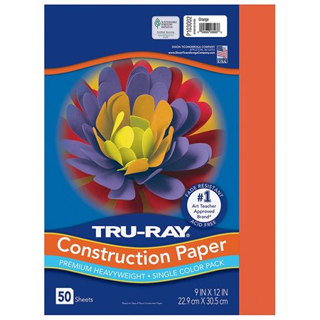 PACON ORANGE CONS.PAPER  9"X12" (50)